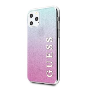Silikónové puzdro Guess na Apple iPhone 11 Pro Max GUHCN65PCUGLPBL ružové Glitter Gradient