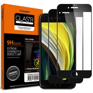 Spigen Glass FC 2 Pack tvrdené sklo iPhone SE (2022/2020)/8/7 čierne