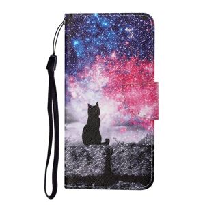 Knižkové puzdro Trendy Colored case Mačka a vesmír – Samsung Galaxy S23 FE