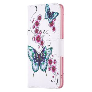 Knižkové puzdro Trendy Colored case Motýle a kvety – Xiaomi Redmi 12