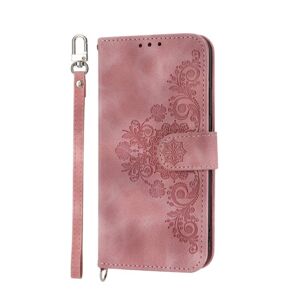 Peňaženkové puzdro Embossing Pattern Flowery Mandala ružové – Honor 90