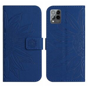 Peňaženkové puzdro Embossing Pattern Kvet modré – T Phone Pro / T Phone Pro