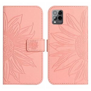 Peňaženkové puzdro Embossing Pattern Kvet ružové – T Phone Pro / T Phone Pro