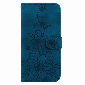 Peňaženkové puzdro Embossing Pattern Ľalia modré – Sony Xperia 5 V