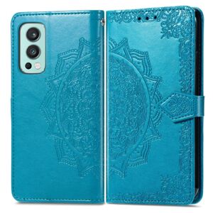 Peňaženkové puzdro Embossing Pattern Mandala Flower modré – OnePlus Nord 2 5G