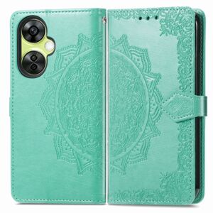 Peňaženkové puzdro Embossing Pattern Mandala Flower zelené – OnePlus Nord CE 3 Lite 5G