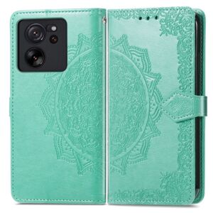 Peňaženkové puzdro Embossing Pattern Mandala Flower zelené – Xiaomi 13T / 13T Pro