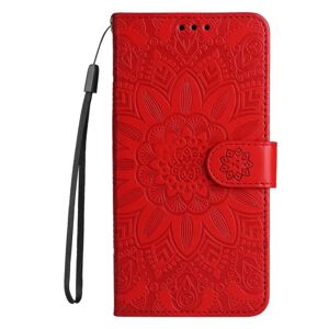 Peňaženkové puzdro Embossing Pattern Slnečnica červené – Samsung Galaxy A05s