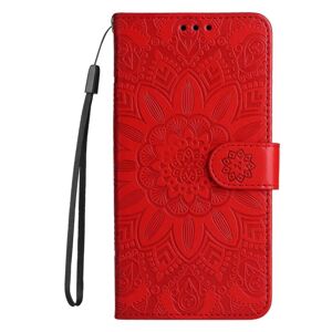 Peňaženkové puzdro Embossing Pattern Slnečnica červené – Samsung Galaxy A25 5G
