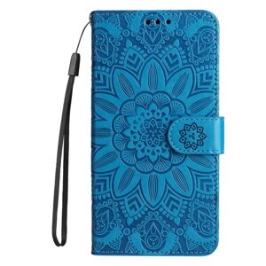 Peňaženkové puzdro Embossing Pattern Slnečnica modré – Samsung Galaxy A05s