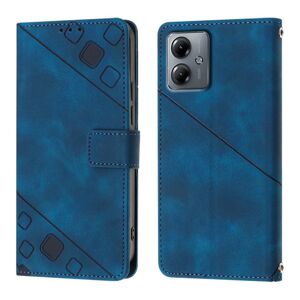 Peňaženkové puzdro Embossing Pattern Square modré – Motorola Moto G14