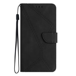 Peňaženkové puzdro Embossing Pattern Stitchy case čierne – Xiaomi 13T / 13T Pro