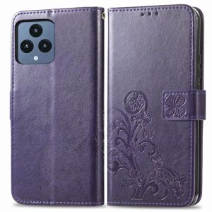 Peňaženkové puzdro Embossing Pattern Štvorlístok fialové – T Phone / T Phone