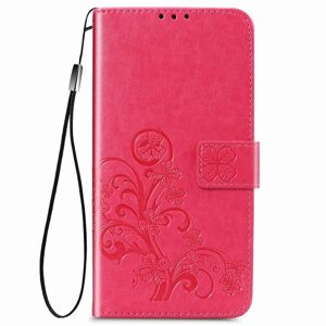 Peňaženkové puzdro Embossing Pattern Štvorlístok ružové – Samsung Galaxy A12 / M12