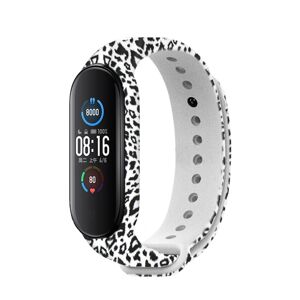 Náhradný remienok na Xiaomi Mi Band 5/6 RhinoTech biely leopardí vzor