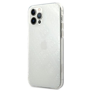 Silikónové puzdro Guess na Apple iPhone 12 /12 Pro 6,1 GUHCP12M3D4GTR transparentné 4G 3D Pattern Collection