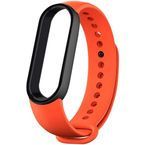 Silikonový náramok pre Xiaomi Mi Band 5/6 oranžovo-čierny (Bulk)