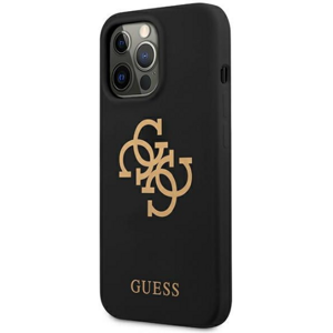 Silikónové puzdro Guess na Apple iPhone 13 Pro GUHCP13LLS4GGBK 4G Logo čierne