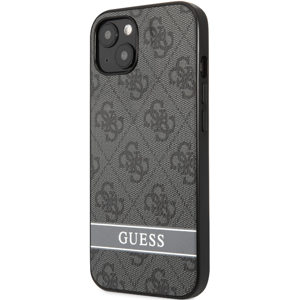 Plastové puzdro Guess na Apple iPhone 13 GUHCP13MP4SNK PU 4G Stripe čierne