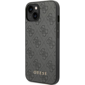 Plastové puzdro Guess na Apple iPhone 14 GUHCP14SG4GFGR 4G Gold Logo sivé