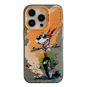 Zadný kryt na mobil Oil Painting case Pes Cyklista – Apple iPhone 15 Pro Max