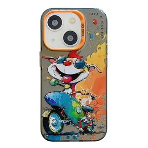 Zadný kryt na mobil Oil Painting case Pes Motorkár – Apple iPhone 15