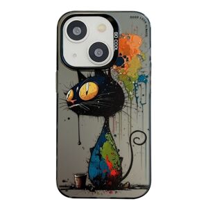 Zadný kryt na mobil Oil Painting case Čierna mačka – Apple iPhone 15